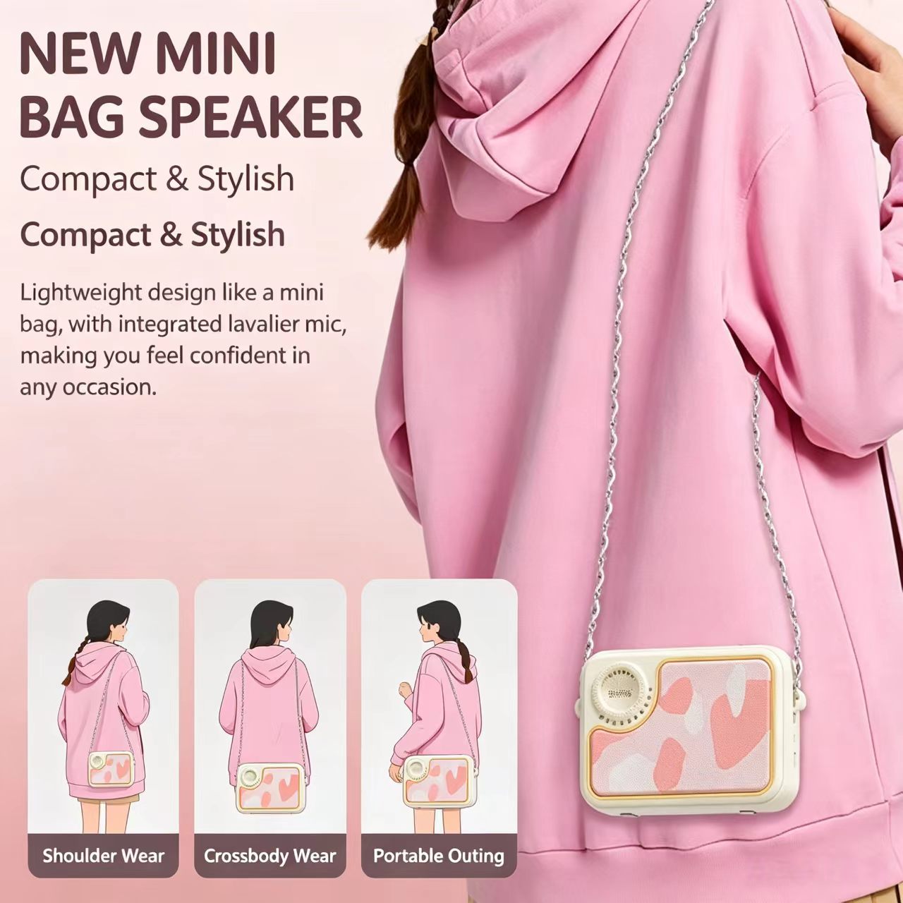 KY01 Mini Bag Speaker with Wireless Microphone - Image 6
