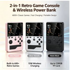 M9 Portable Gaming Power Bank - 5000mAh Wireless Charger & Retro Handheld Game Console